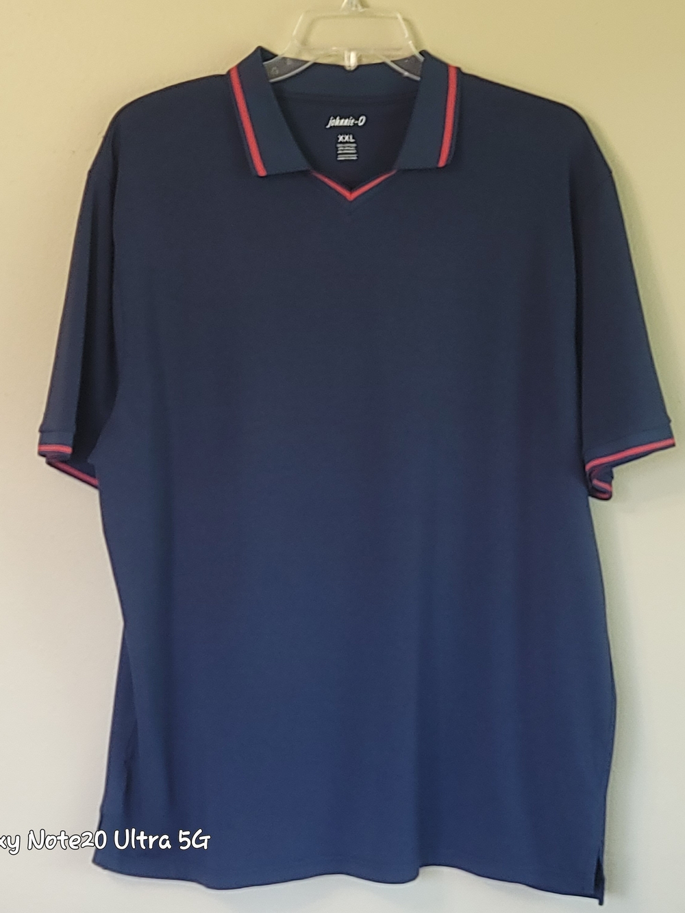 johnnie-O Men's "The Original" 4-Button Polo XXL Wake Navy Blue Red Trim EUC
